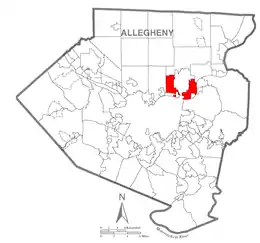 Location in Allegheny County