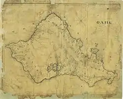 Outline of the ʻEwa District from 19th century Hawaiian map