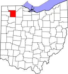 Map of Ohio highlighting Henry County