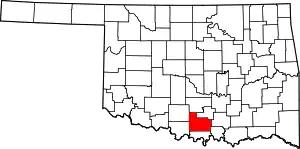 Map of Oklahoma highlighting Carter County