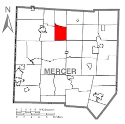 Location of Otter Creek Township in Mercer County