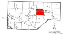 Location of Richmond Township in Crawford County