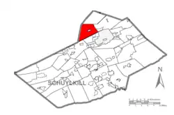 Map of Schuylkill County, Pennsylvania Highlighting Union Township