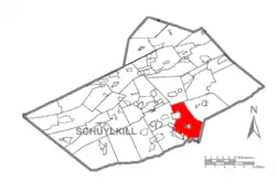 Map of Schuylkill County, Pennsylvania Highlighting West Brunswick Township