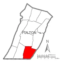 Location of Thompson Township in Fulton County