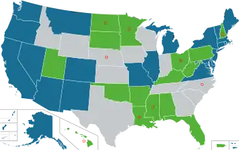 Map of cannabis laws in the US
