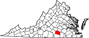 Map of Virginia highlighting Lunenburg County
