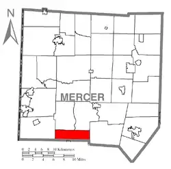 Location of Wilmington Township in Mercer County