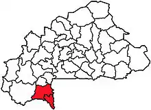 Map of catholic diocese of Gaoua