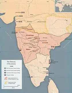 Location of Deccan in South Asia
