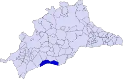 Location of the municipality of Marbella in Province of Málaga