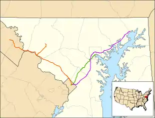 MARC oversees the Brunswick Line (orange), Camden Line (green), and Penn Line (purple).