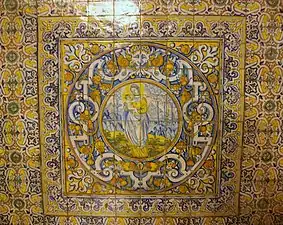 Azulejos made by Hernando de Santiago and Juan de Víllalba in 1575 in Sala Nova, Palau de la Generalitat Valenciana, Valencia.