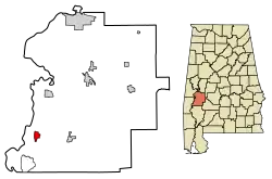 Location of Nanafalia, Alabama