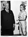 Maria Kuryluk with the Austrian President Adolf Schärf, Vienna, 1961, archive of Ewa Kuryluk, photographer unknown.