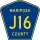 County Road J16 marker