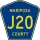 County Road J20 marker