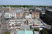 Market square in Cambridge, Cambridgeshire, England