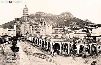 Zacatecas Cathedral as seen from 1752. Photo of 1880.