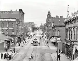 Photograph looking north on the 100 block