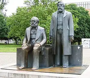 Image 17Statues of Karl Marx and Friedrich Engels in the Marx-Engels-Forum, Berlin (from Culture of East Germany)