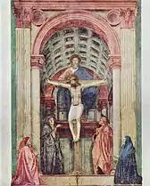 Holy Trinity, Masaccio, church of Santa Maria Novella in Florence, 1425−27