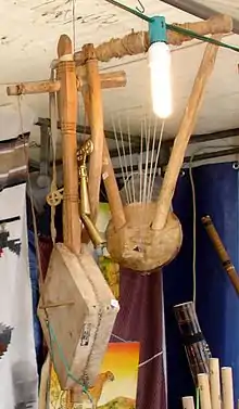 Image 3An Eritrean krar and masinqo is a common instruments in Eritrea. (from Culture of Eritrea)