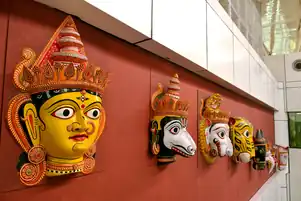 Traditional masks on display at Terminal 1
