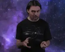 Astrophysicst Matt O'Dowd as seen in an episode of PBS Space Time tittled "How Earth REALLY Moves Through the Galaxy" on February 29 2023