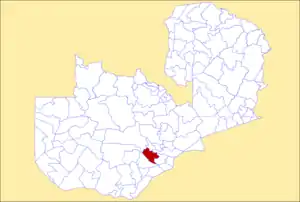 District location in Zambia