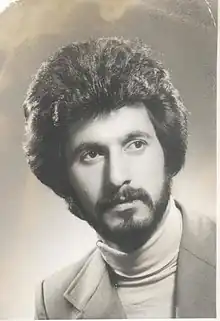 A non-color photograph of Maziar