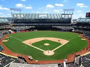 Coliseum during a baseball game