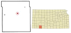 Location within Meade County and Kansas