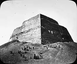 Lantern Slide Collection: Views, Objects: Egyptian – Old Kingdom. Step Pyramid of Meidum, 4th Dyn., n.d. Brooklyn Museum Archives