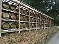 Barrels of Burgundy wine from France donated to Meiji-shrine