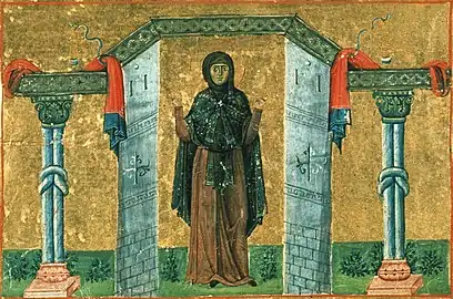 Venerable Melania the Younger, Nun of Rome(Menologion of Basil II, 10th century)