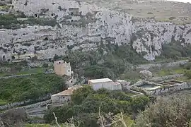Cliffs with cave dwellings
