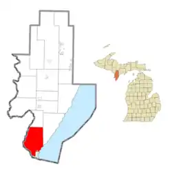Location within Menominee County