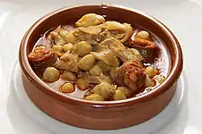 Menudo with garbanzo beans and chorizo sausage
