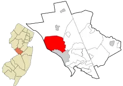 Location in Mercer County and the state of New Jersey.