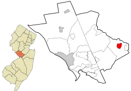 Location in Mercer County and the state of New Jersey.