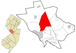 Location in Mercer County and the state of New Jersey.