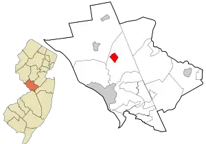 Location in Mercer County and the state of New Jersey.