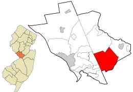Location in Mercer County and the state of New Jersey.