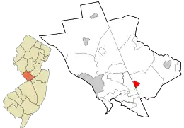 Location in Mercer County and the state of New Jersey.