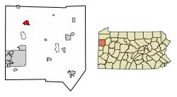 Location of Greenville in Mercer County, Pennsylvania