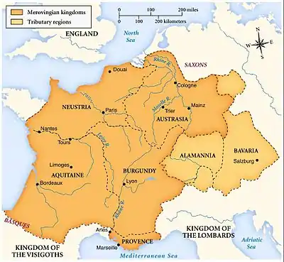 Location of Merovingian dynasty