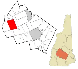 Location in Merrimack County and the state of New Hampshire.