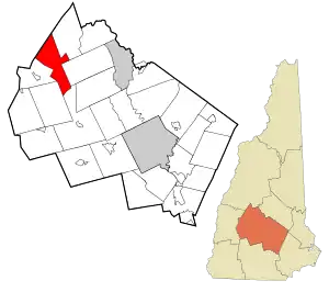 Location in Merrimack County and the state of New Hampshire.