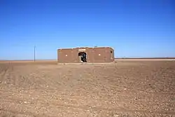 Abandoned schoolhouse in the ghost town of Mesquite